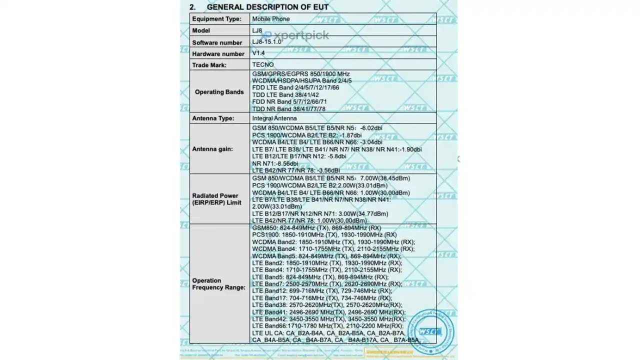 Tecno Pova 7 Pro 5G FCC 1 Tecno Pova 7 Pro 5G FCC 1